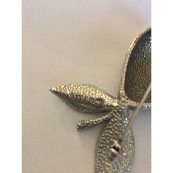 Vintage Signed EMMONS Goldtone Textured PEAR Shape Pin Brooch - Picture 6 of 9